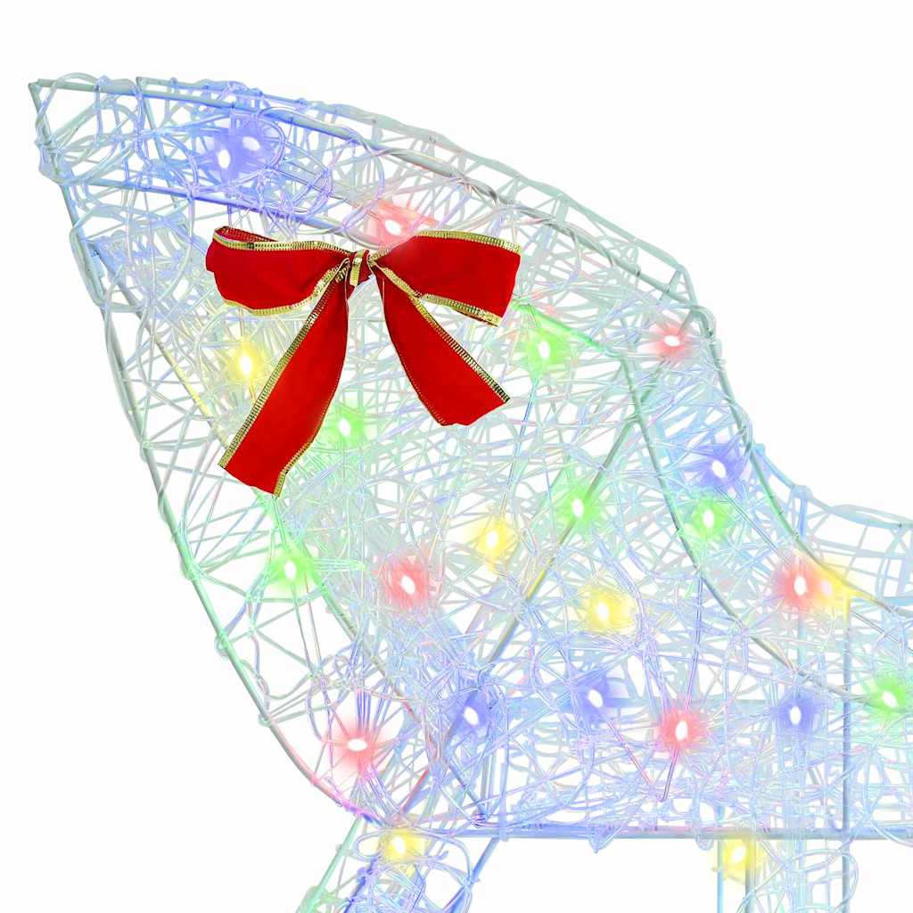 Reindeer vuče saonice šareni 70 x 26 x 129 cm Akril