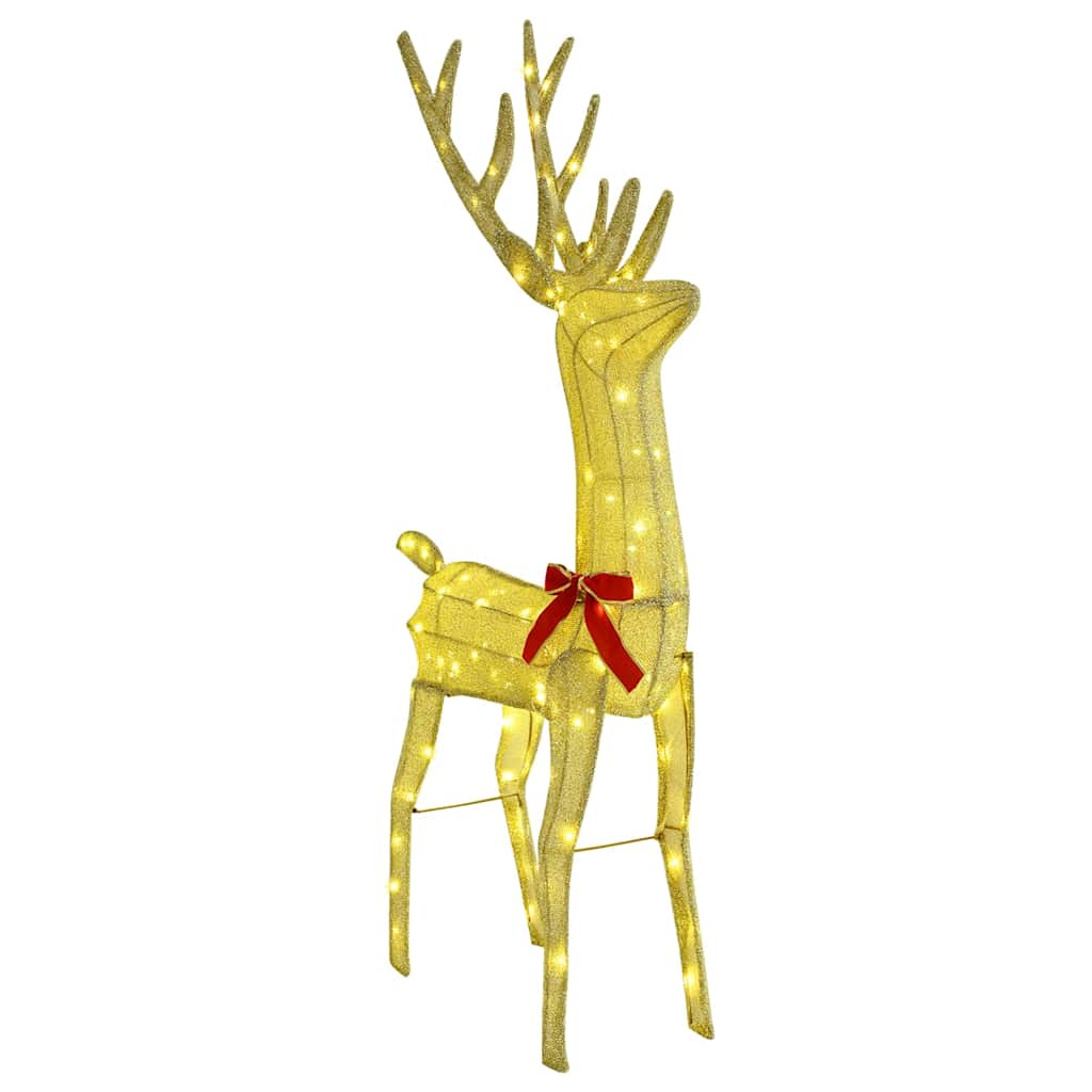Reindeer vuče saonice Topla bijela 151 x 28 x 128,5 cm tkanina
