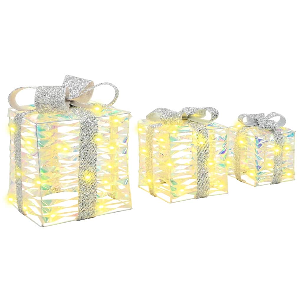 Poklonska kutija 3 pcs Topla bijela 20 x 20 x 20 cm PET