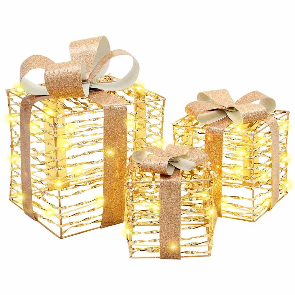 Poklonska kutija 3 pcs Topla bijela 20 x 20 x 20 cm PET