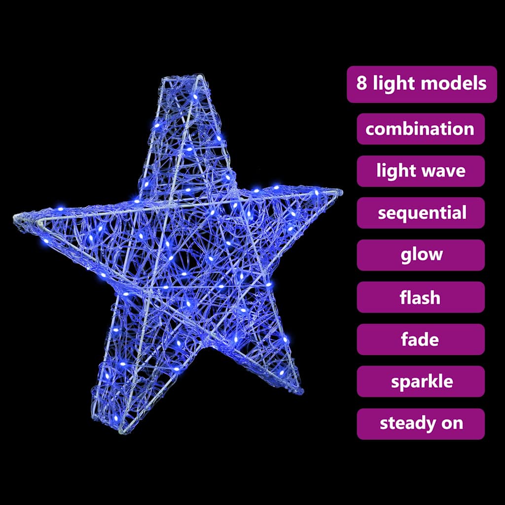 3D Zvijezda s 50 LED svjetlima Plava 55 x 53.5 x 10 cm Akril