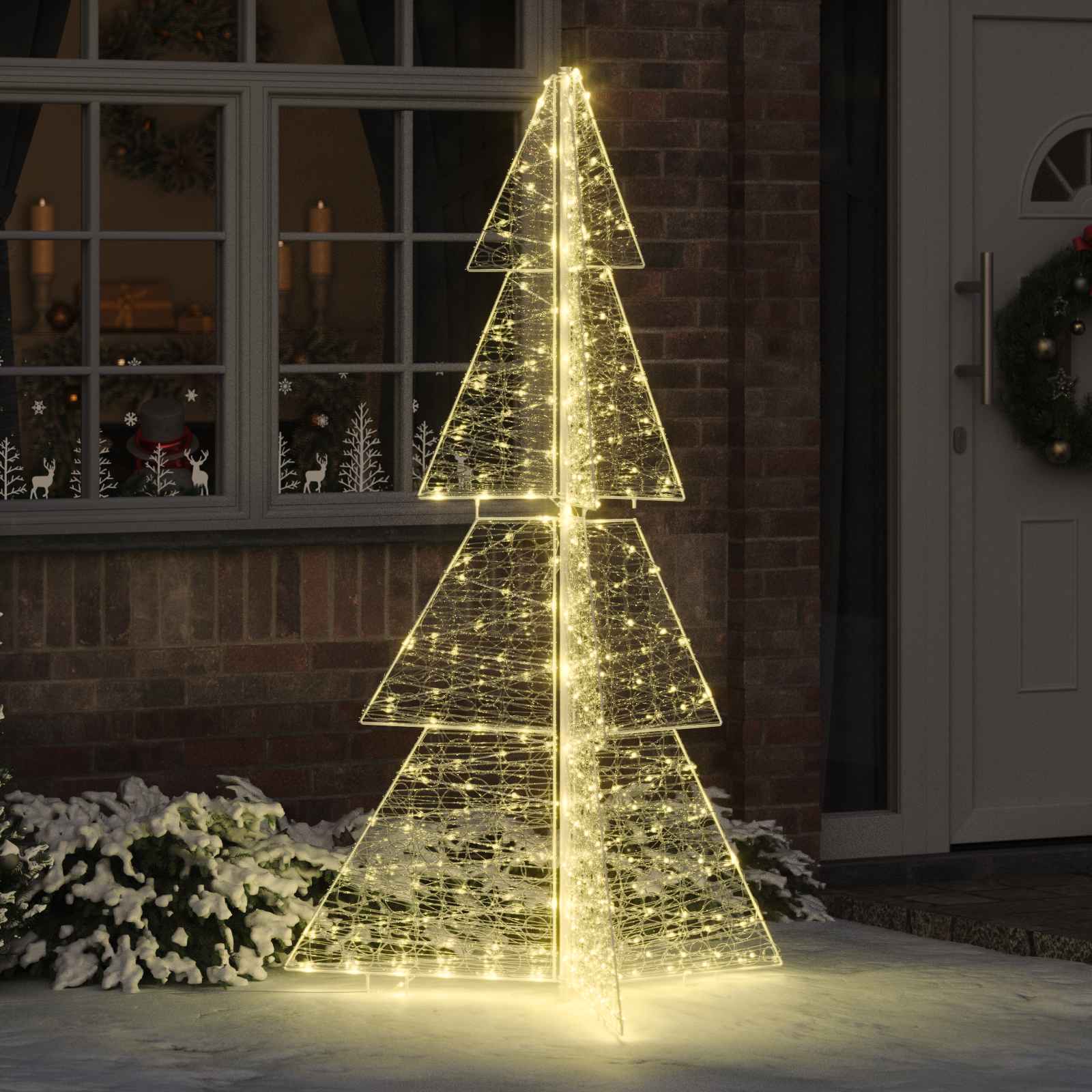 Božićno drvce s 240 LED svjetlima Topla bijela 180 cm Akril