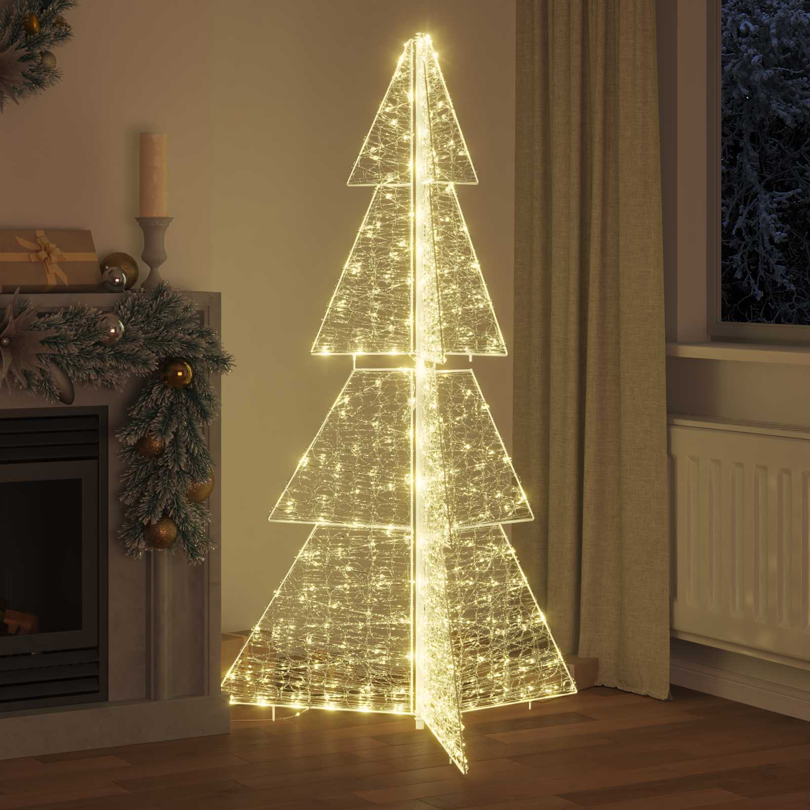Božićno drvce s 240 LED svjetlima Topla bijela 180 cm Akril