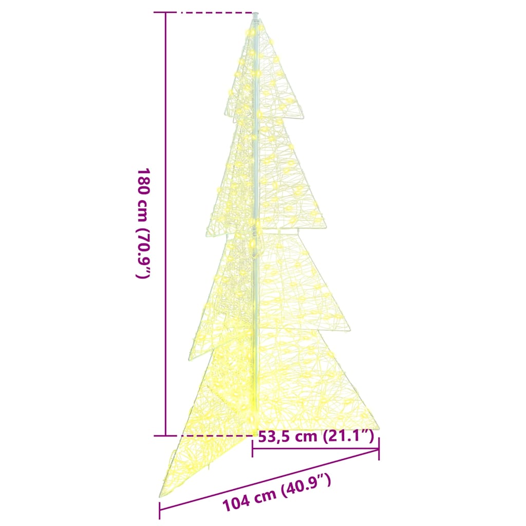 Božićno drvce s 240 LED svjetlima Topla bijela 180 cm Akril