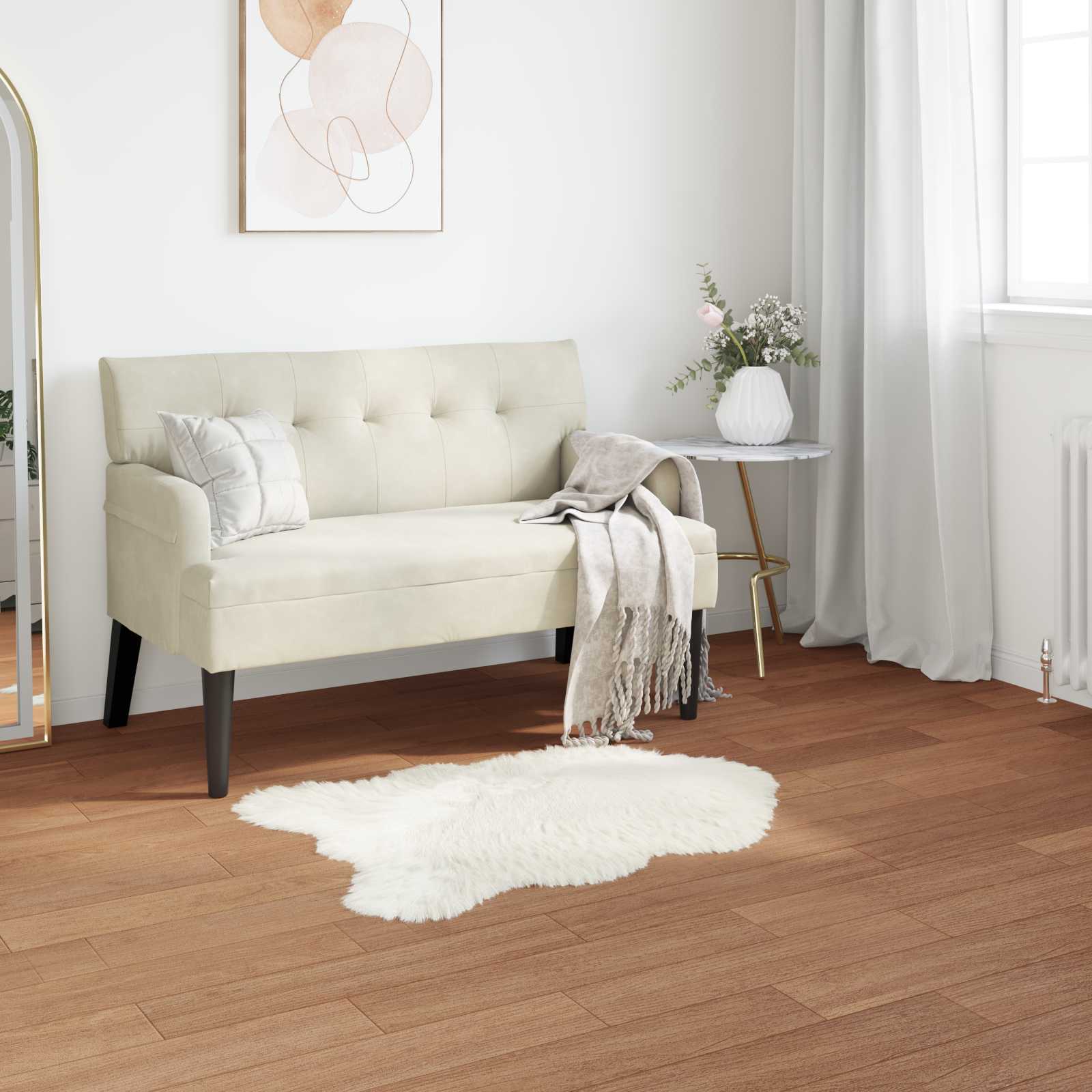 Tepih od umjetne ovčje kože TAFALLA Bijela 50 x 80 cm Poliester