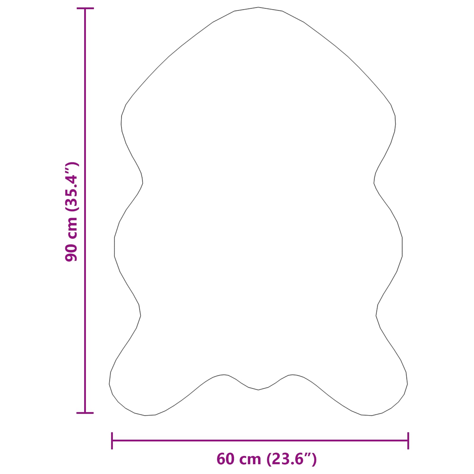 Tepih od umjetne ovčje kože TAFALLA Bijela 60 x 90 cm Poliester