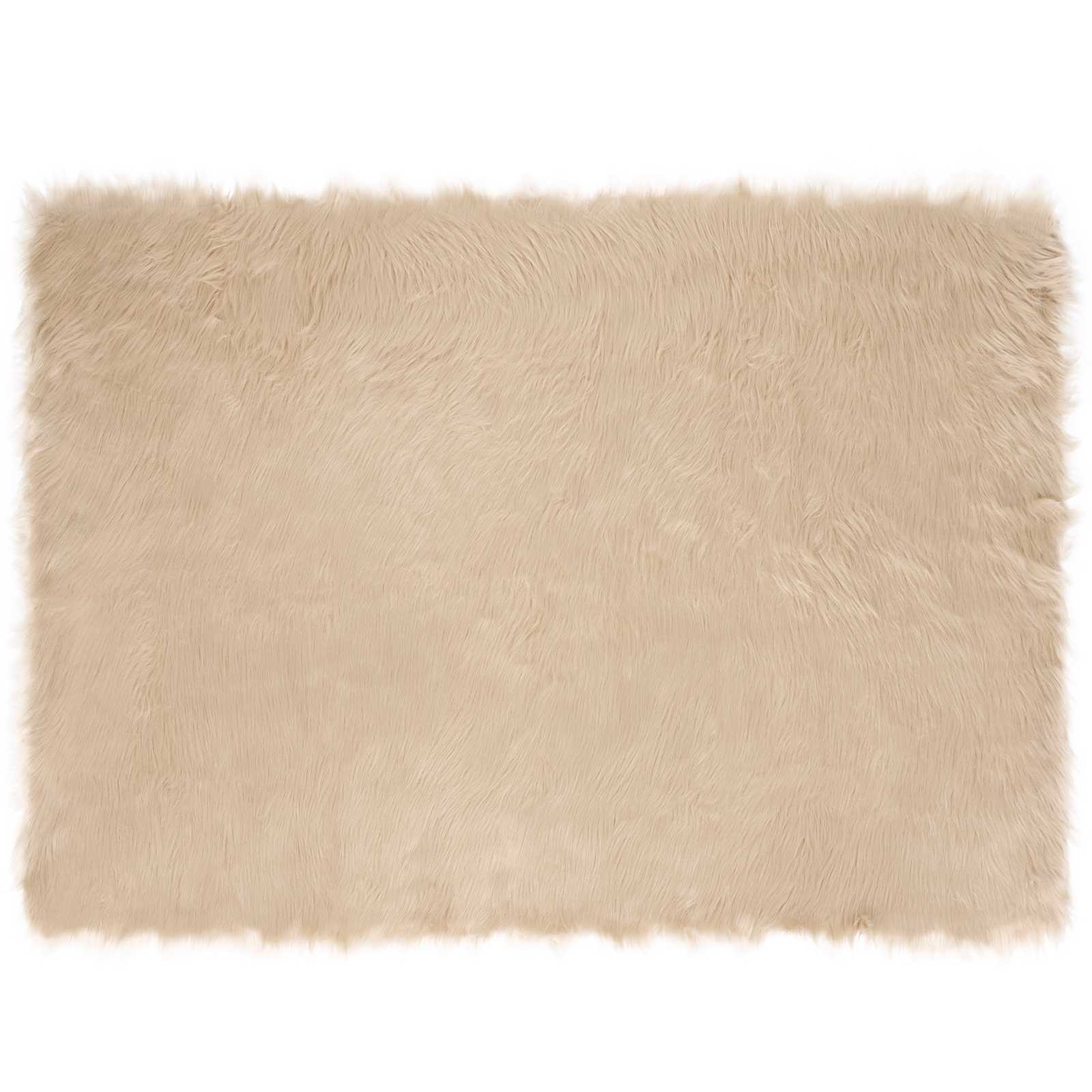Tepih od umjetne ovčje kože TAFALLA Bež 120 x 170 cm Poliester