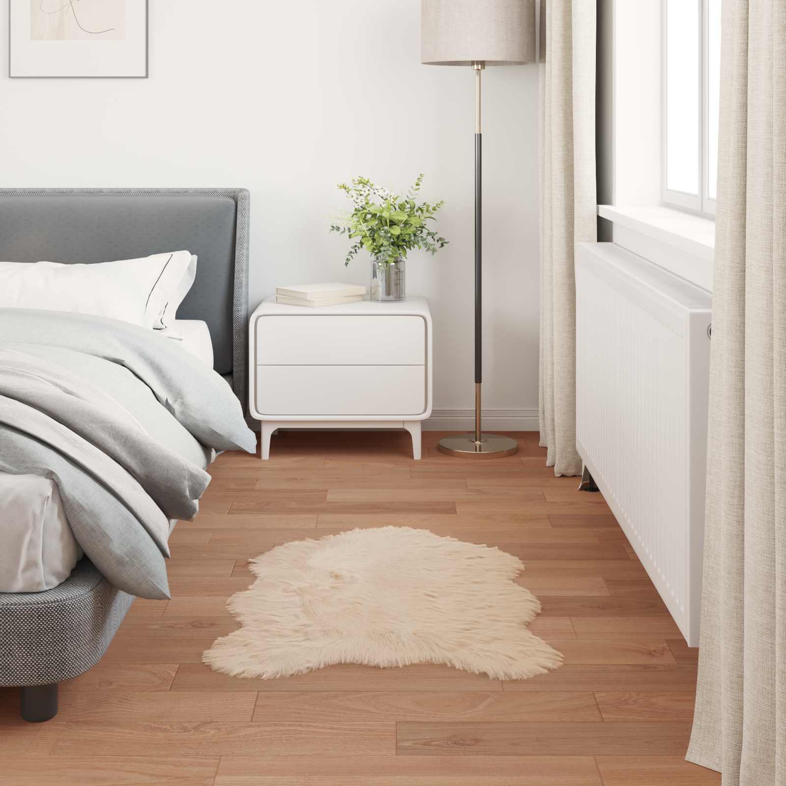 Tepih od umjetne ovčje kože TAFALLA Bež 50 x 80 cm Poliester