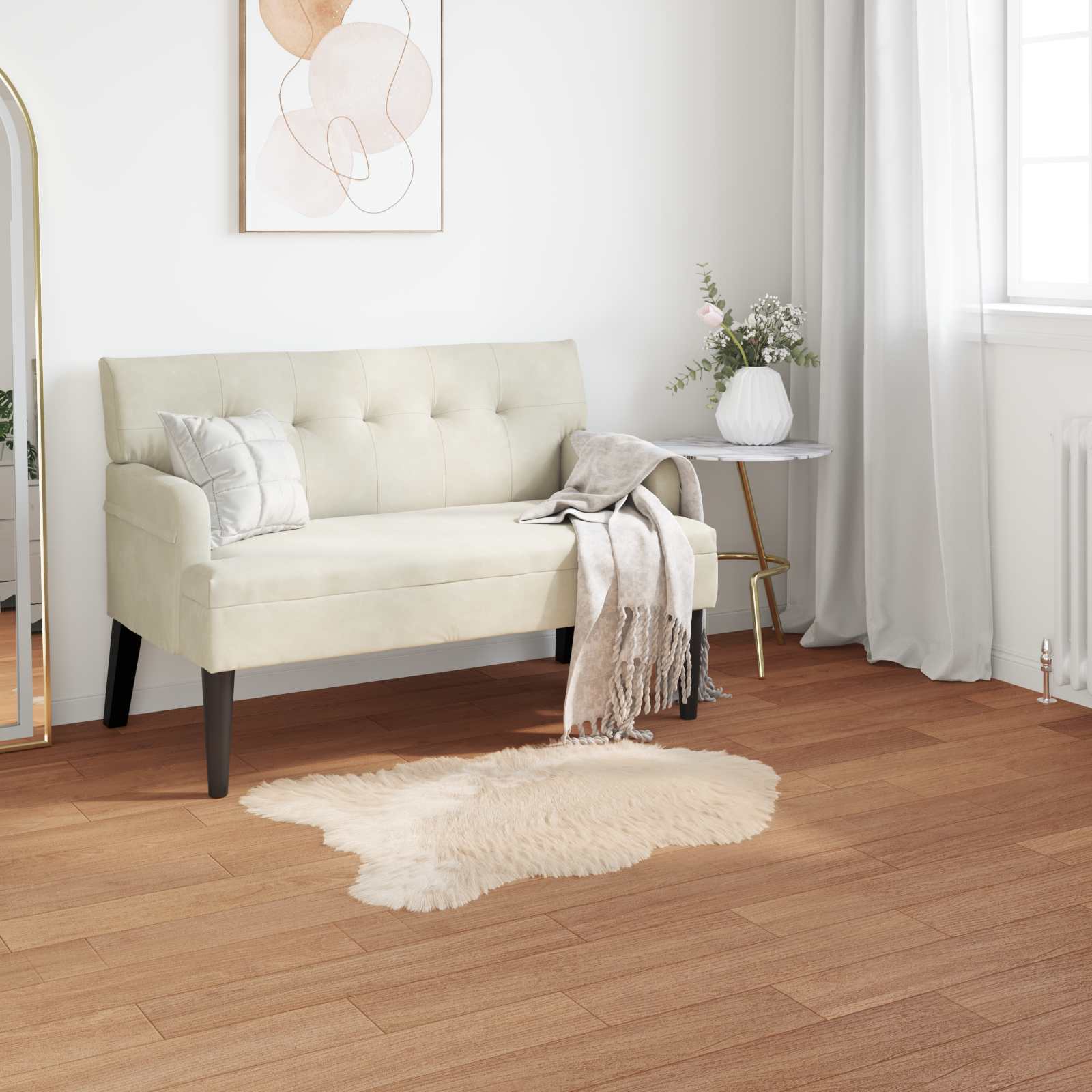 Tepih od umjetne ovčje kože TAFALLA Bež 80 x 120 cm Poliester
