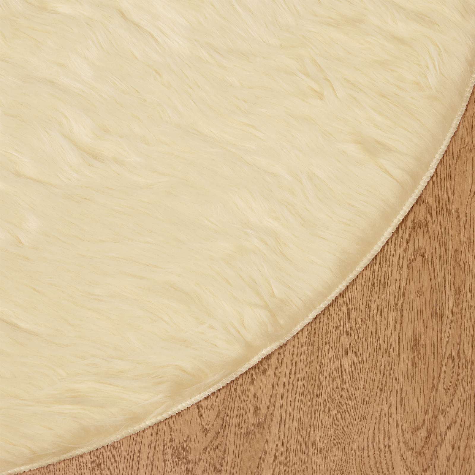Tepih od umjetne ovčje kože TAFALLA Krem Ø 80 cm Poliester