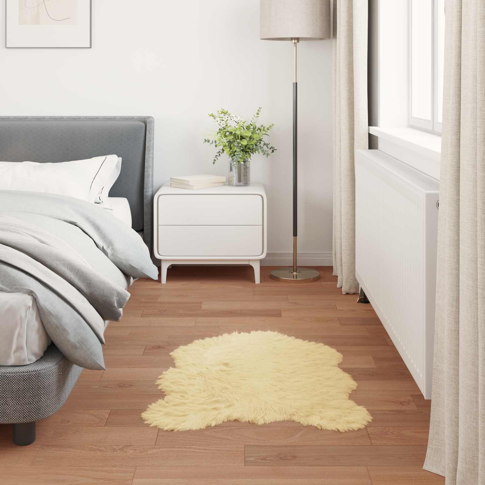 Tepih od umjetne ovčje kože TAFALLA Krem 50 x 80 cm Poliester
