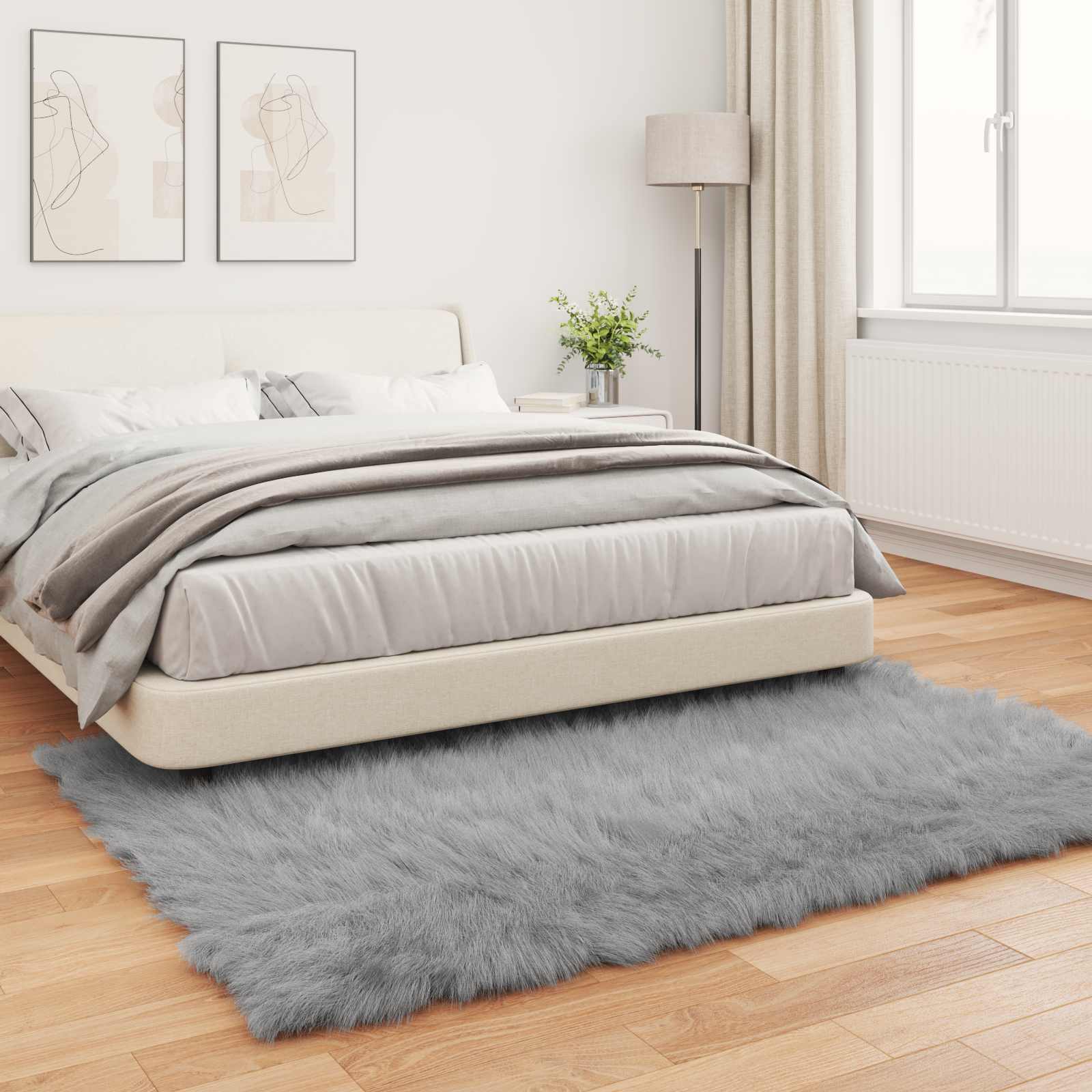 Tepih od umjetne ovčje kože TAFALLA Siva 160 x 230 cm Poliester
