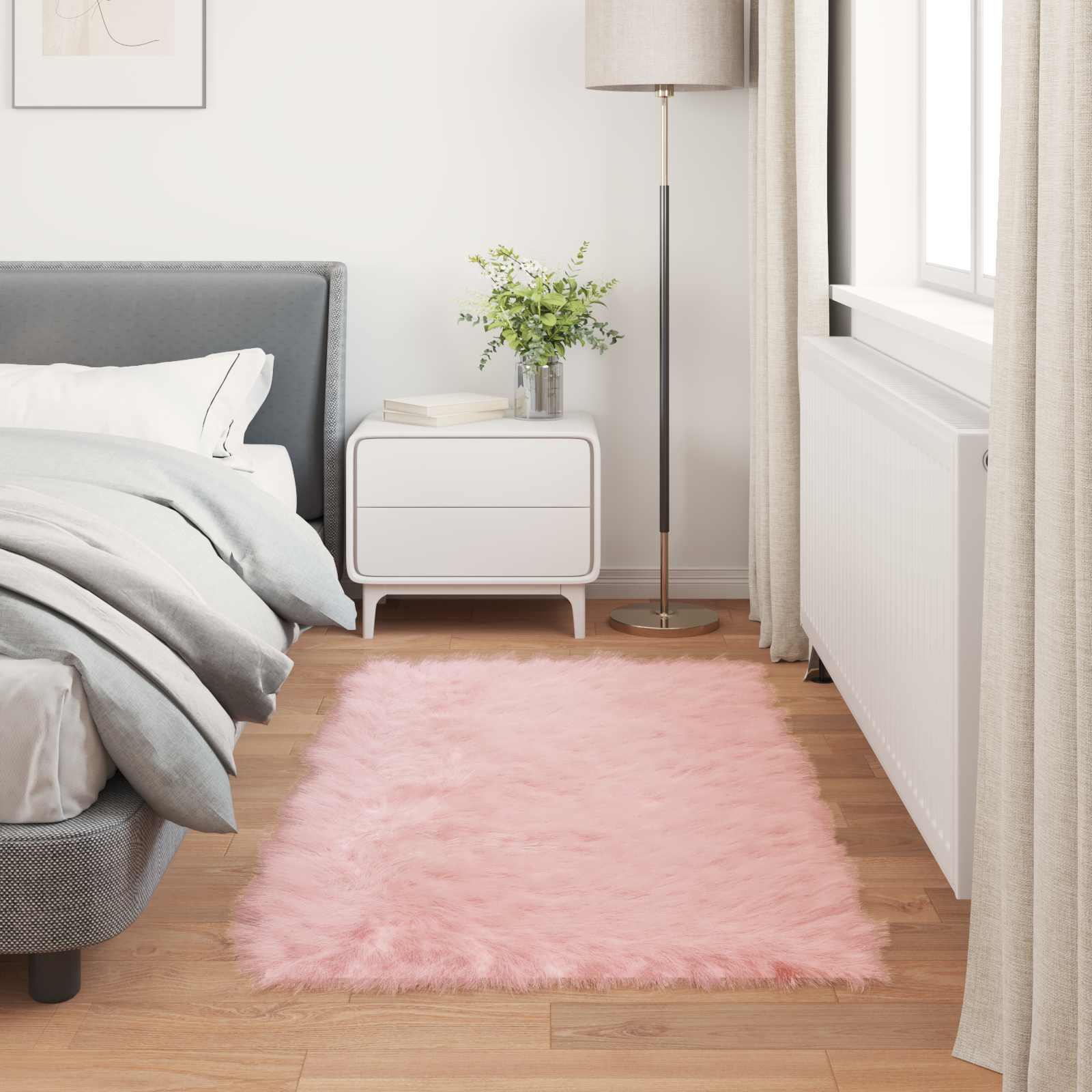 Tepih od umjetne ovčje kože TAFALLA Ružičasta 60 x 110 cm