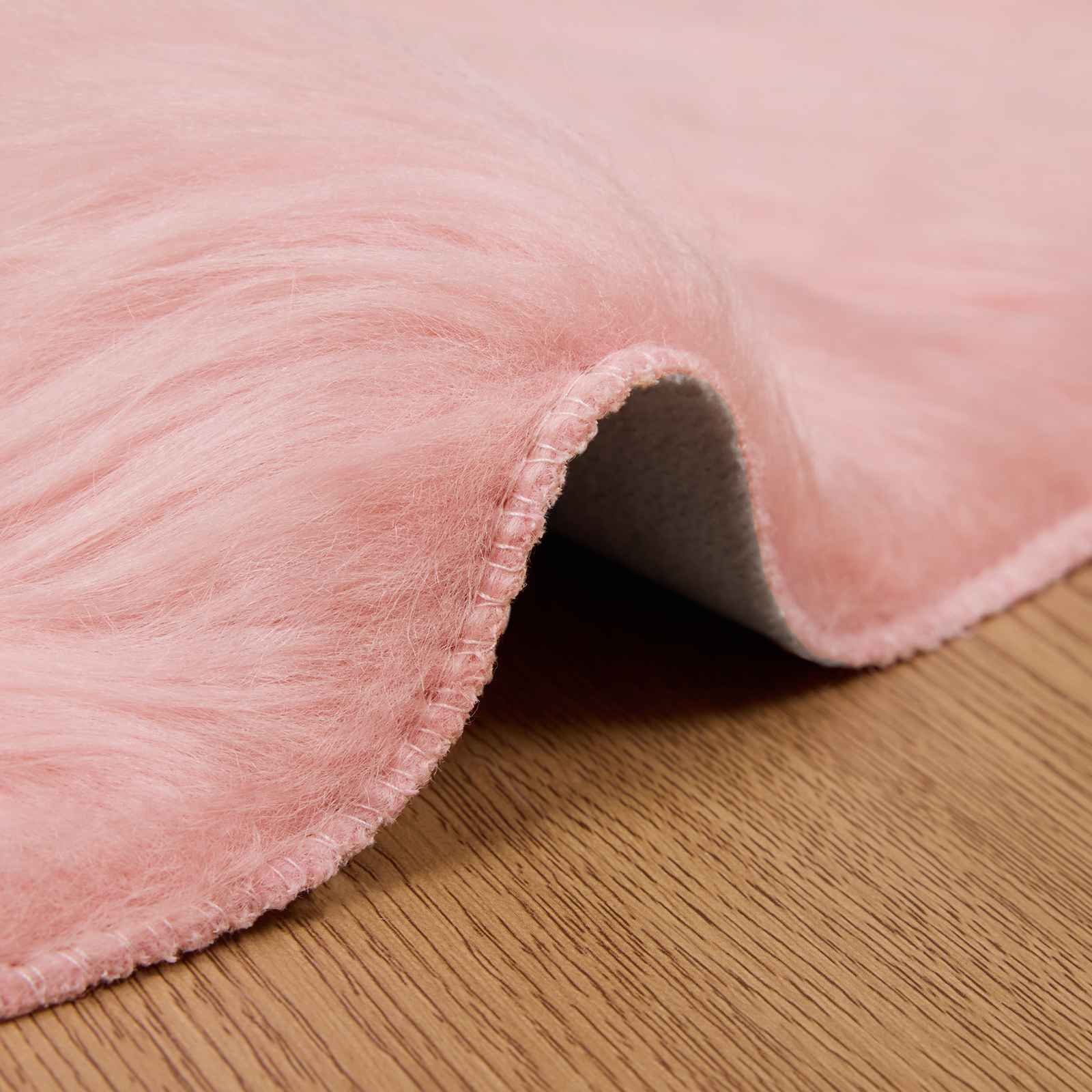 Tepih od umjetne ovčje kože TAFALLA Ružičasta Ø 100 cm