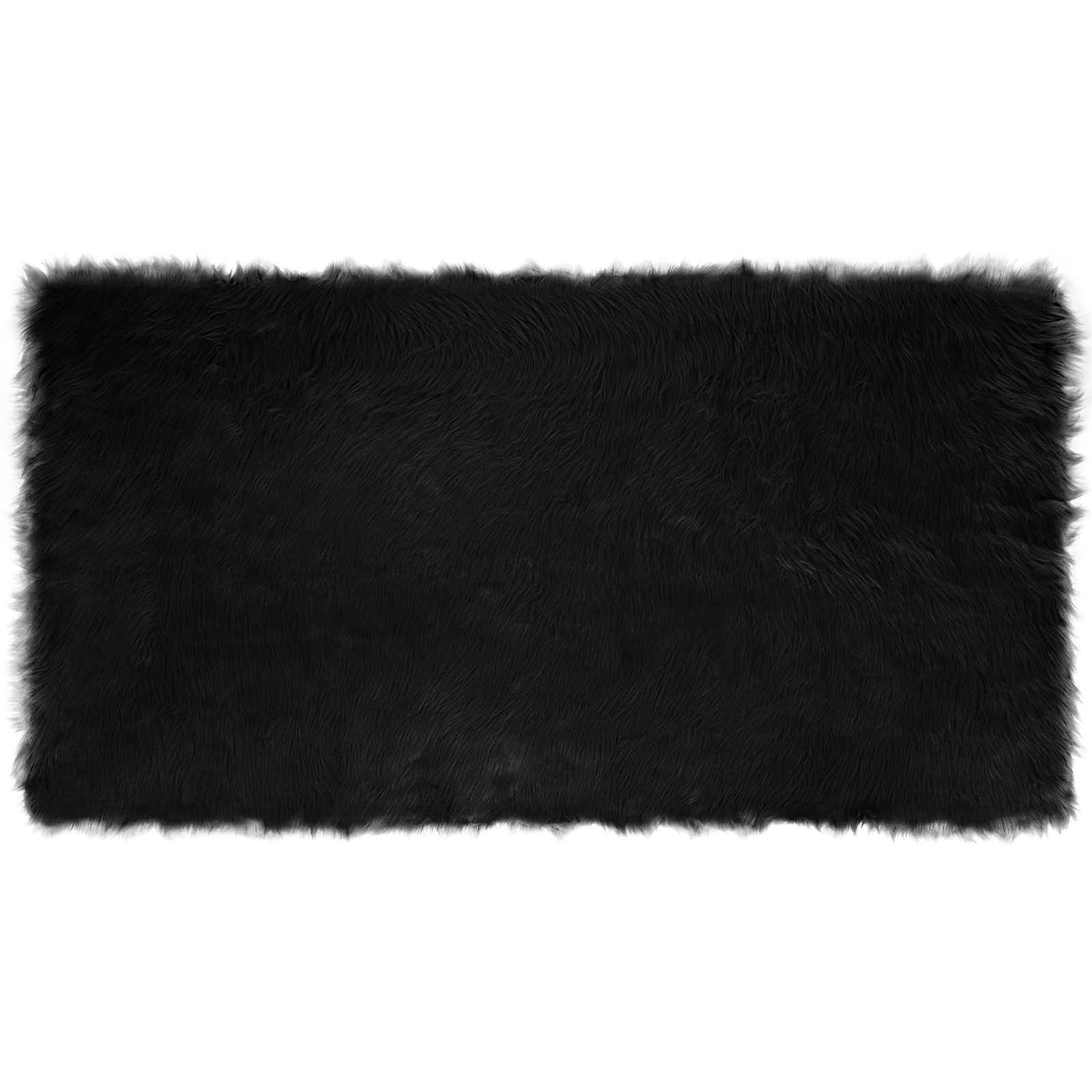 Tepih od umjetne ovčje kože TAFALLA Crna 80 x 150 cm Poliester