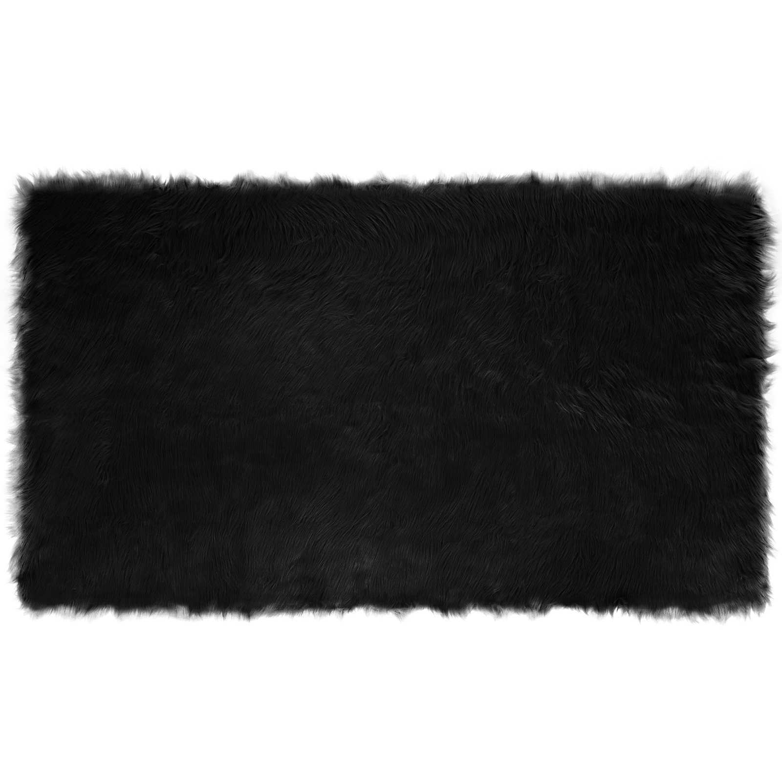 Tepih od umjetne ovčje kože TAFALLA Crna 100 x 200 cm Poliester