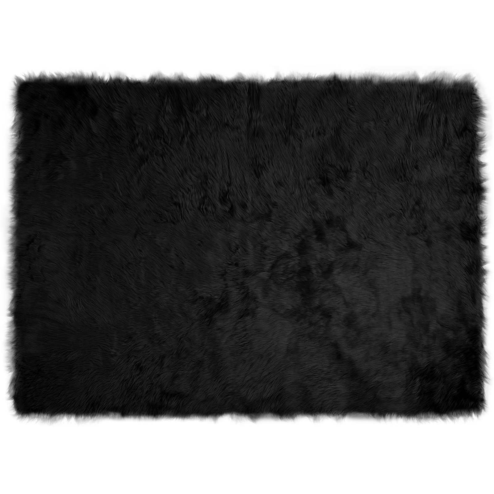 Tepih od umjetne ovčje kože TAFALLA Crna 120 x 170 cm Poliester