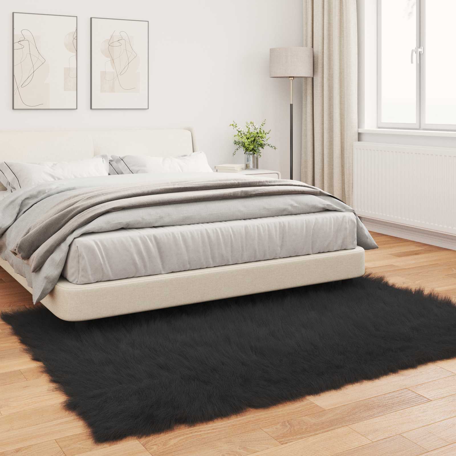 Tepih od umjetne ovčje kože TAFALLA Crna 200 x 280 cm Poliester