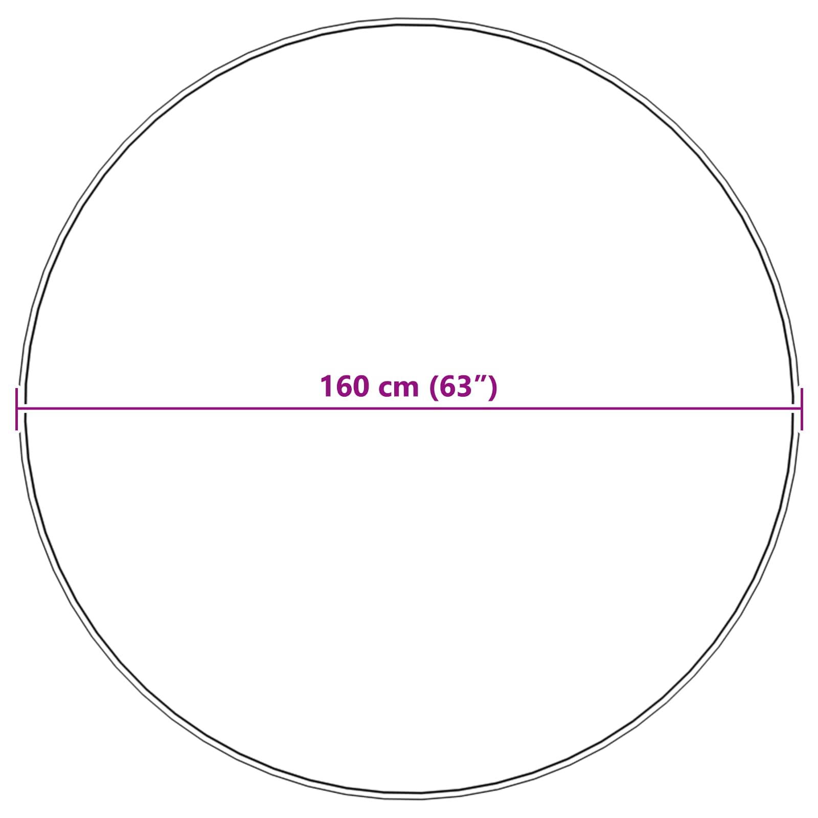 Tepih od umjetne ovčje kože TAFALLA Crna Ø 160 cm Poliester