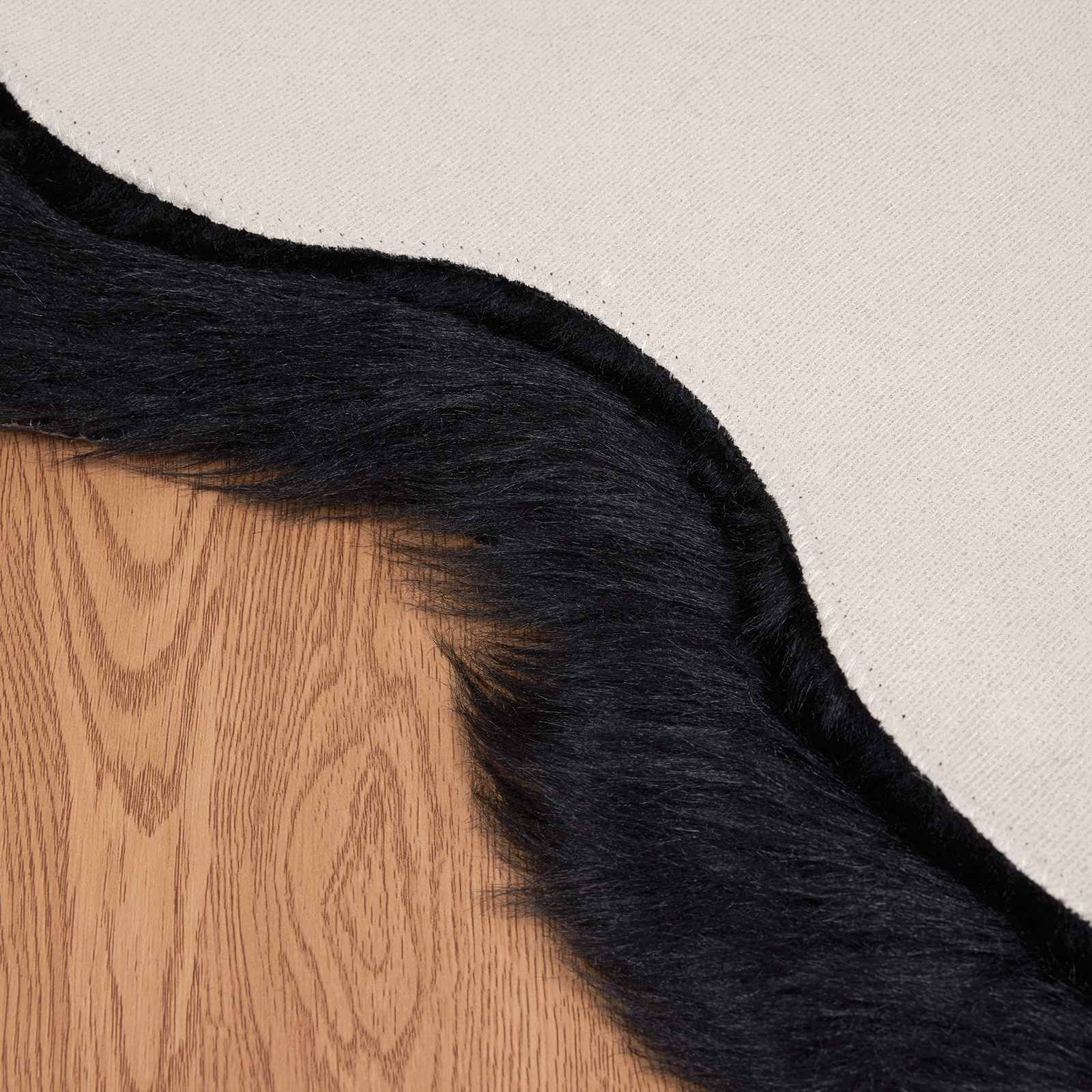 Tepih od umjetne ovčje kože TAFALLA Crna 60 x 90 cm Poliester