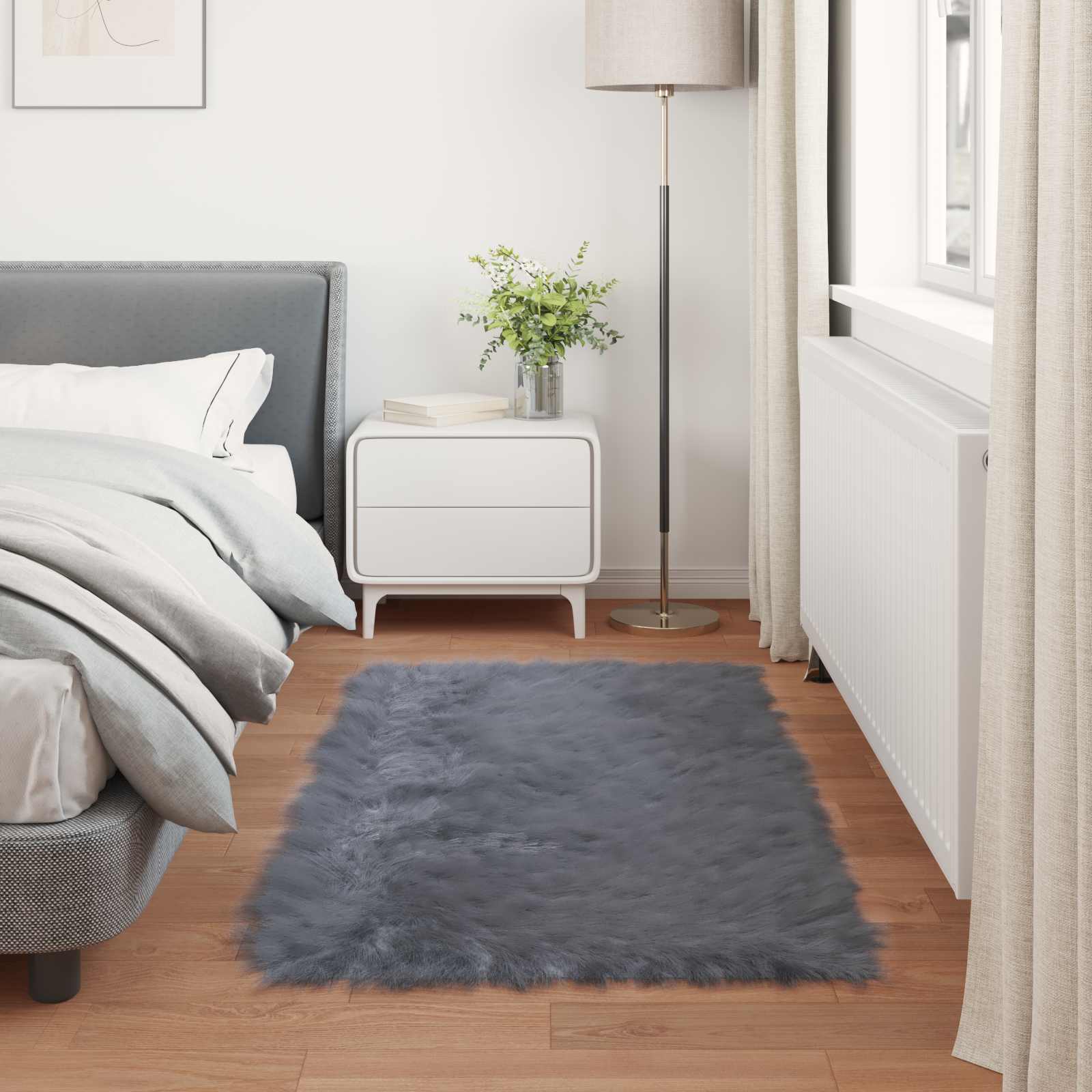 Tepih od umjetne ovčje kože TAFALLA Antracit 60 x 110 cm