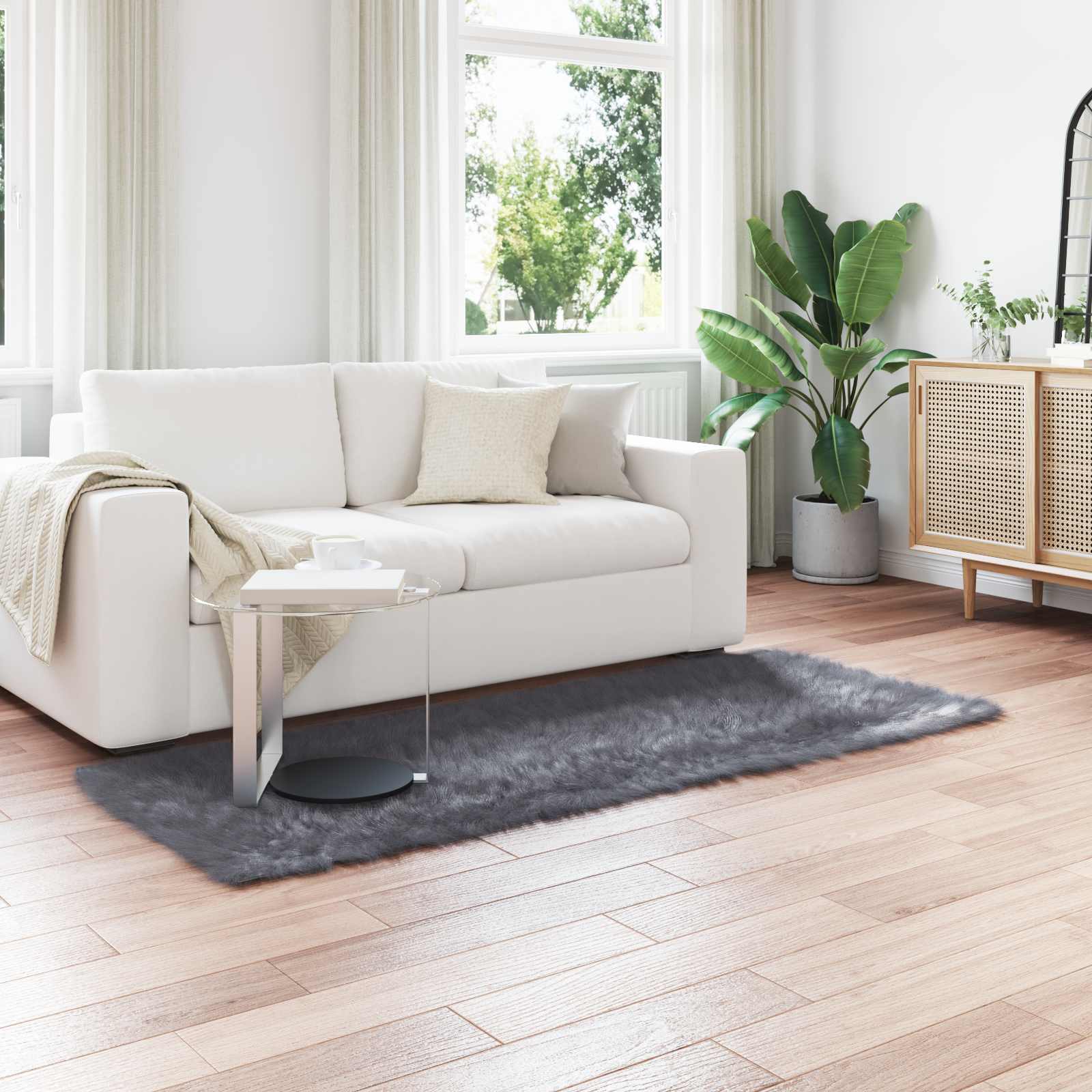 Tepih od umjetne ovčje kože TAFALLA Antracit 100 x 200 cm