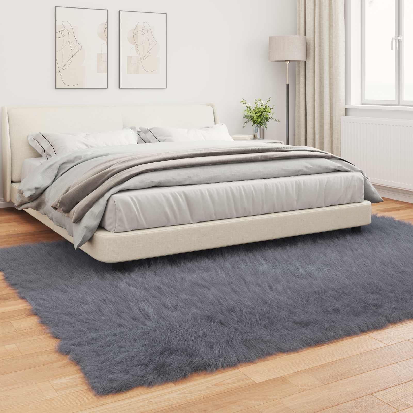 Tepih od umjetne ovčje kože TAFALLA Antracit 240 x 340 cm