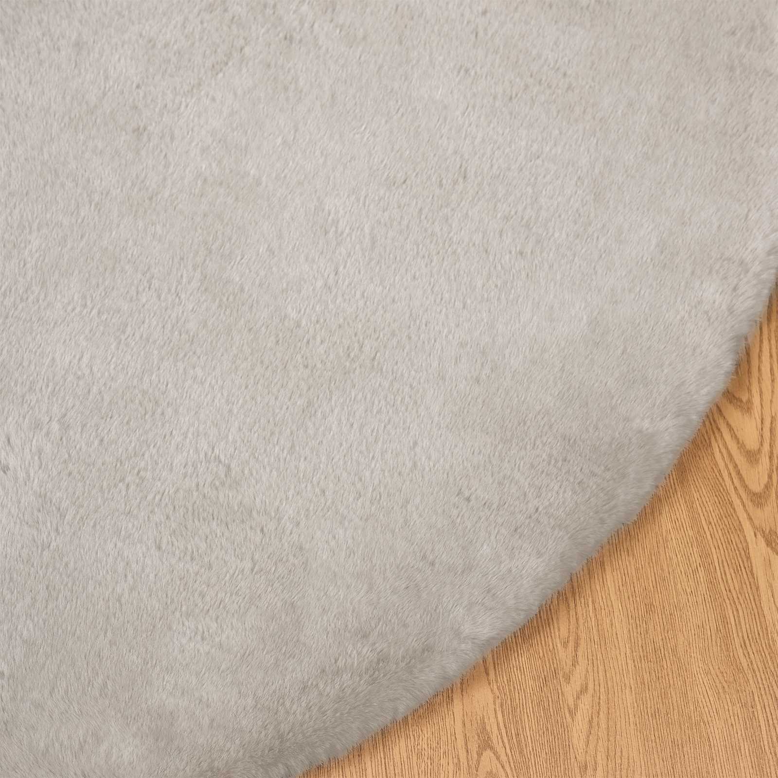 Protuklizni tepih od umjetnog zečjeg krzna OLITE Bež Ø 80 cm