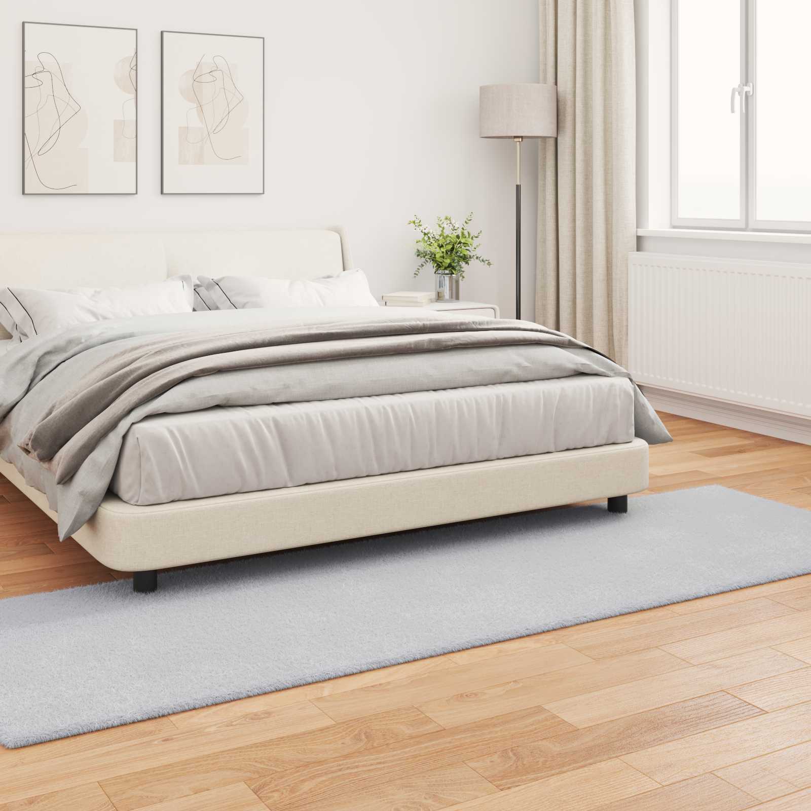 Protuklizni tepih od umjetnog zečjeg krzna OLITE Siva Poliester