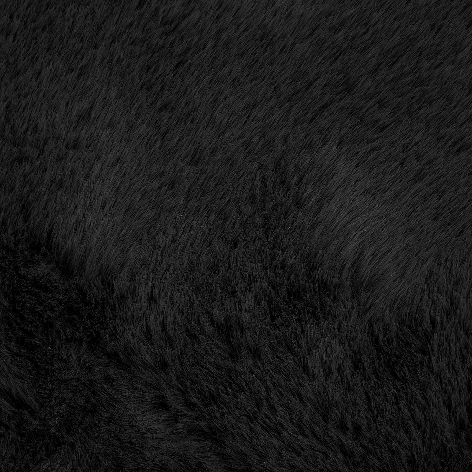 Protuklizni tepih od umjetnog zečjeg krzna OLITE Crna Poliester