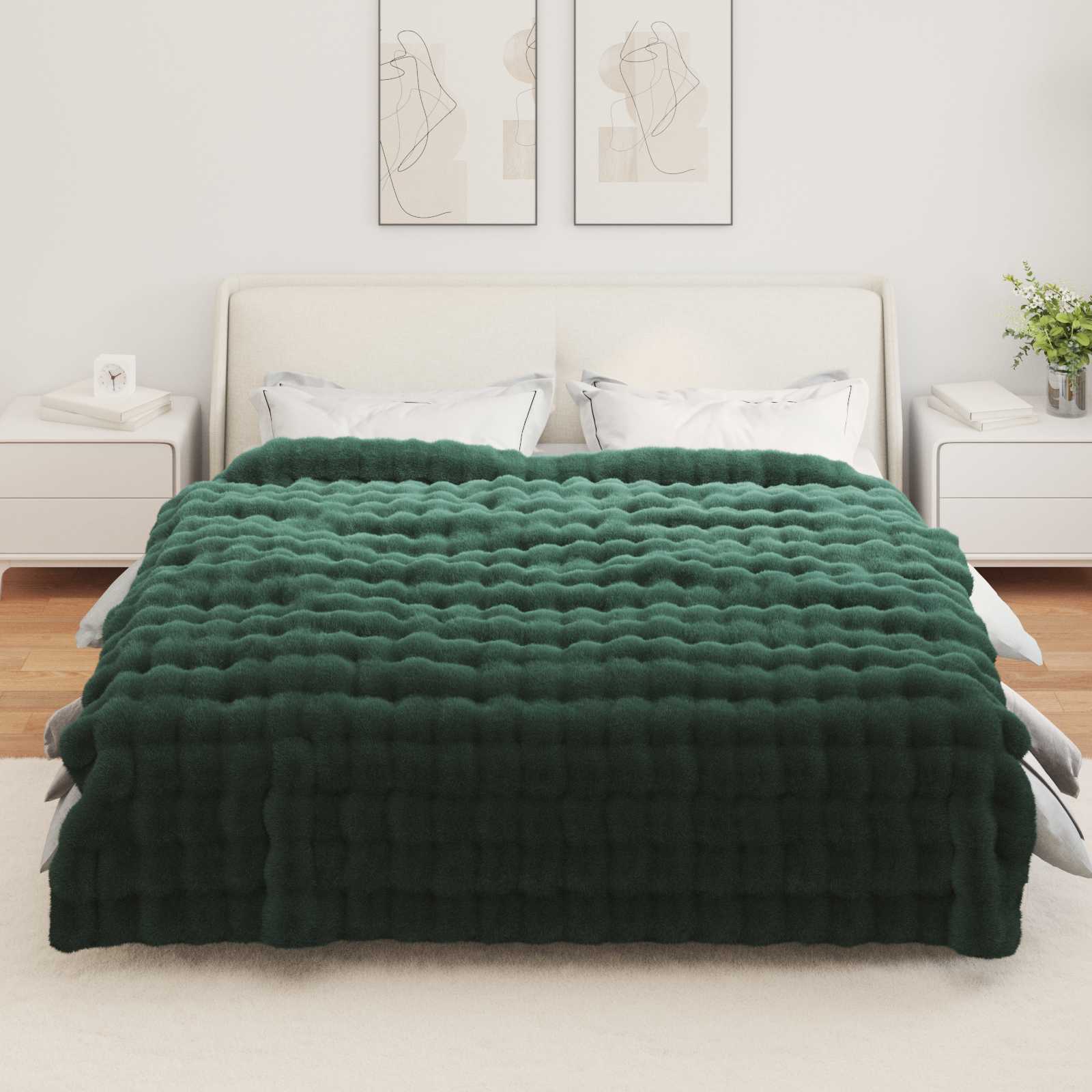 Protuklizna deka od umjetnog zečjeg krzna Olite 4 pcs Poliester