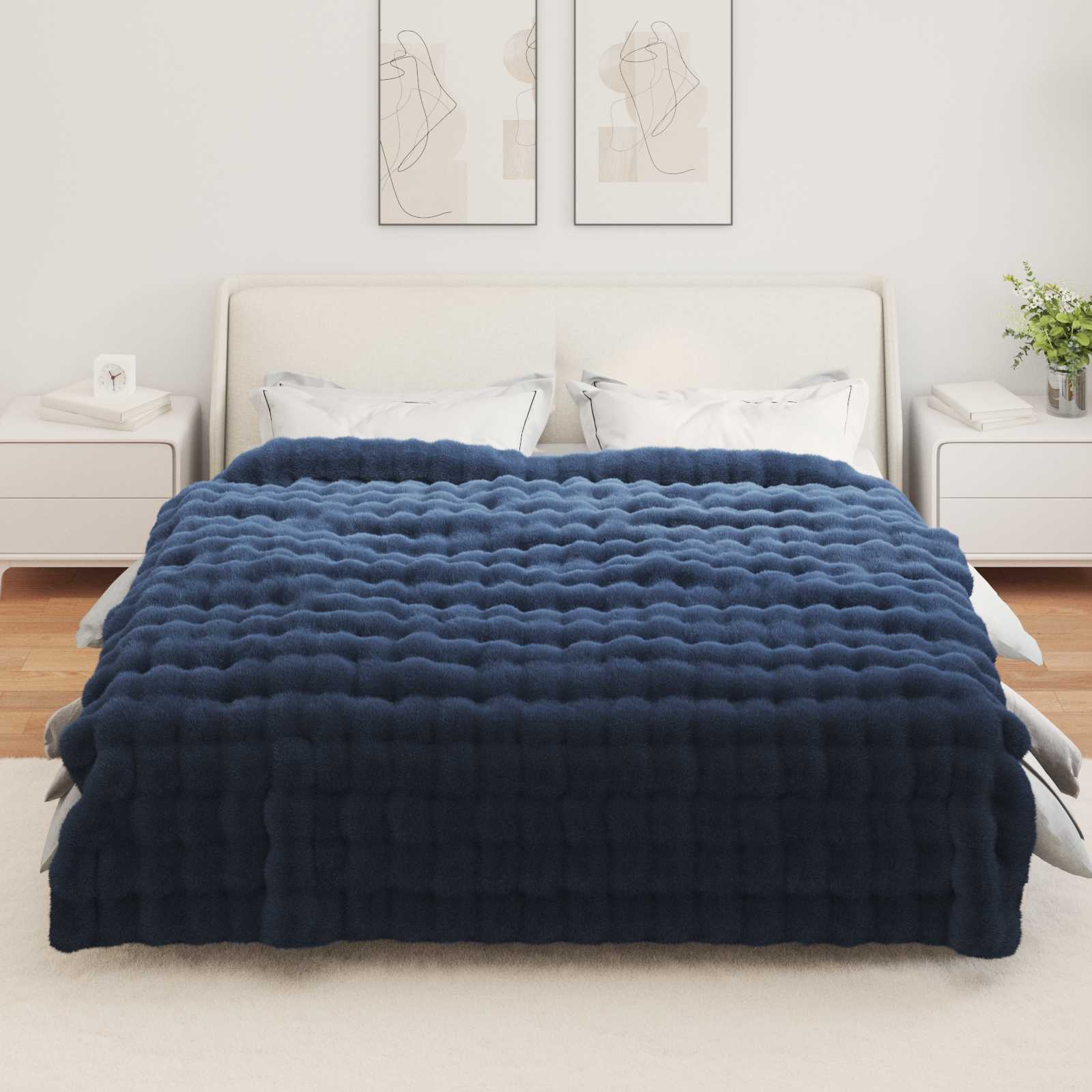 Protuklizna deka od umjetnog zečjeg krzna Olite 4 pcs Poliester