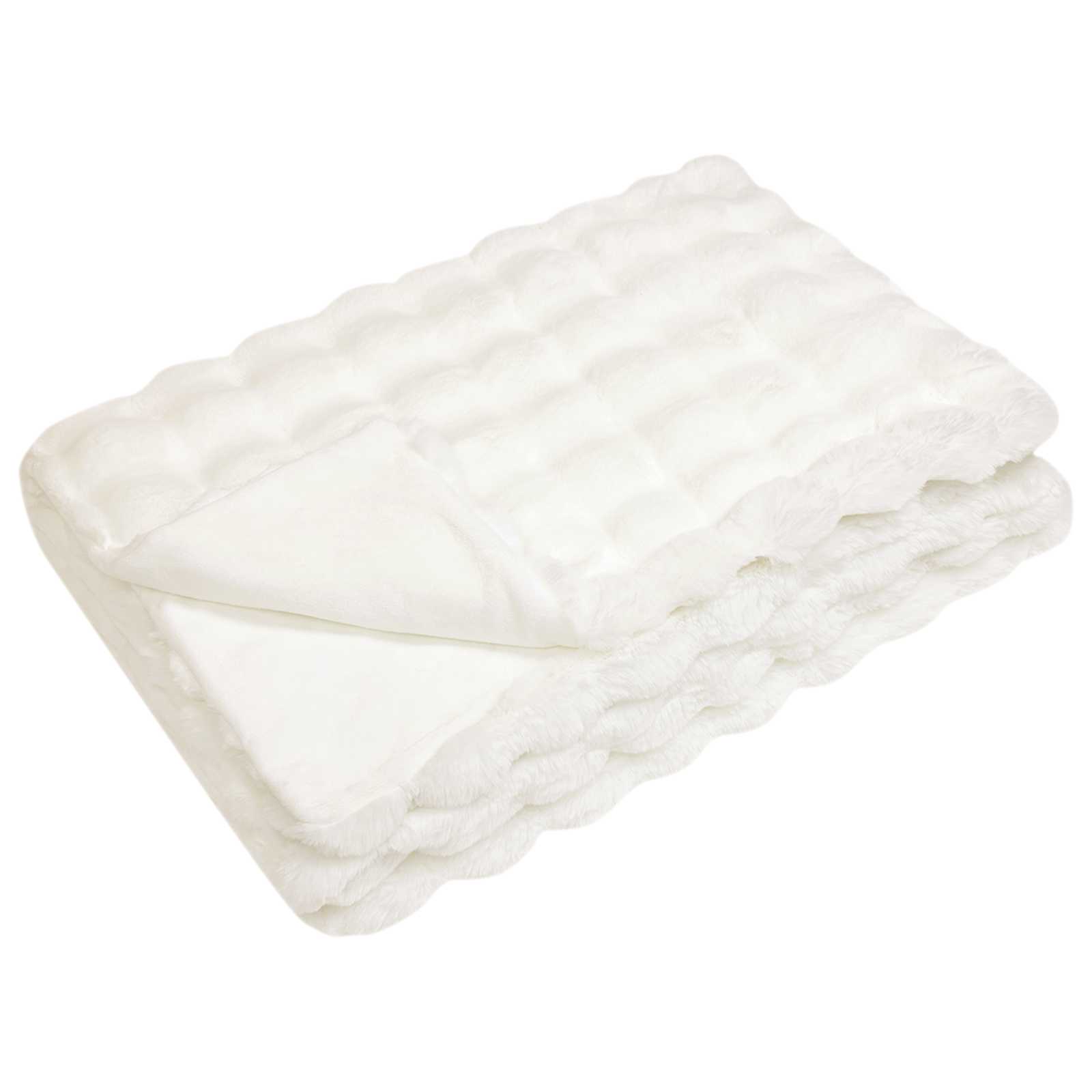 Protuklizna deka od umjetnog zečjeg krzna Olite 4 pcs Bijela