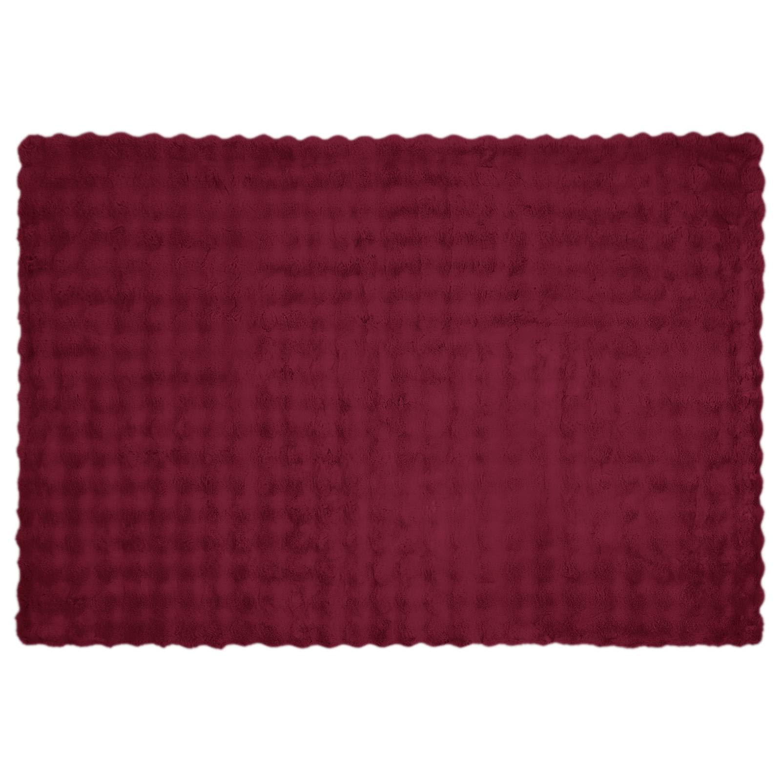 Protuklizna deka od umjetnog zečjeg krzna Olite Bordeaux Crvena