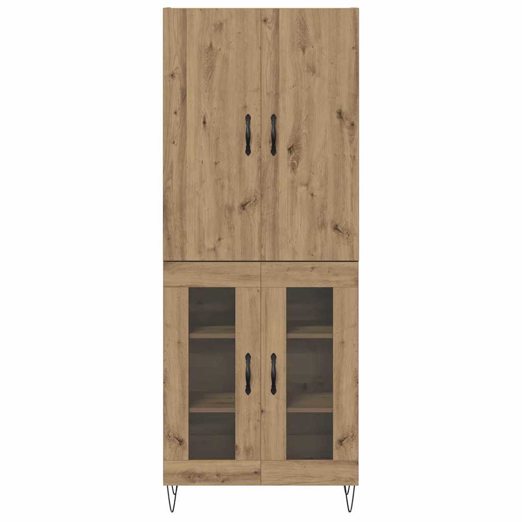Highboard 2 pcs Umjetnički hrast Inženjersko drvo i staklo