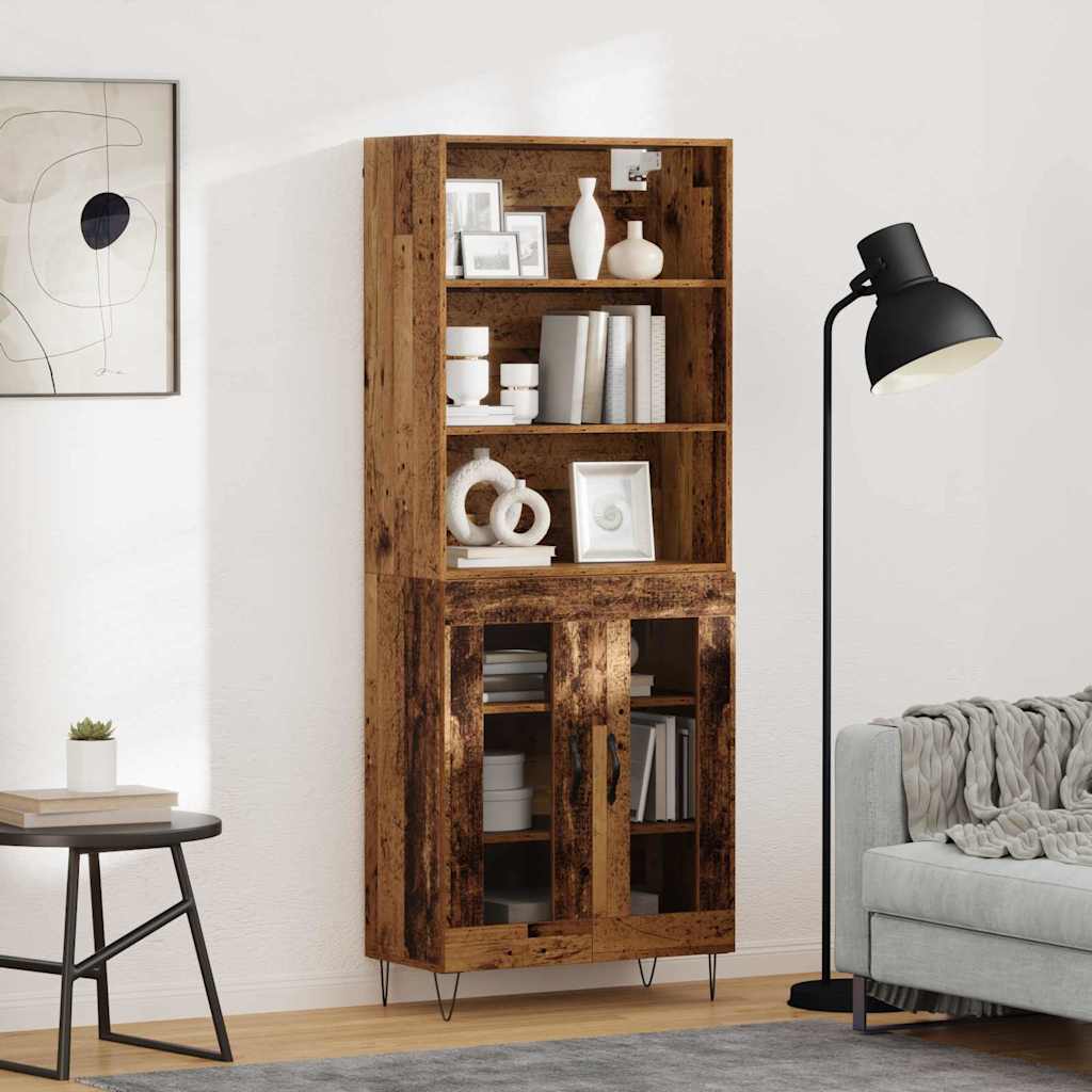 Highboard 2 pcs Staro drvo Konstruirano drvo