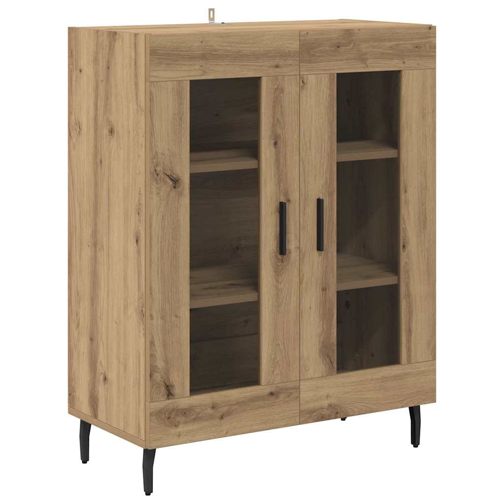 Highboard 2 pcs Umjetnički hrast Inženjerska drva i staklo