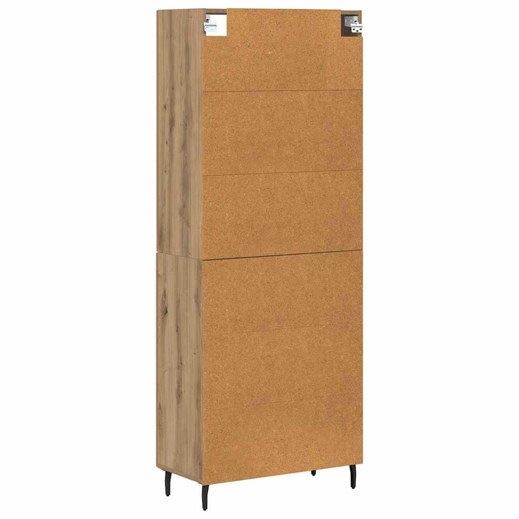 Highboard 2 pcs Umjetnički hrast Inženjerska drva i staklo