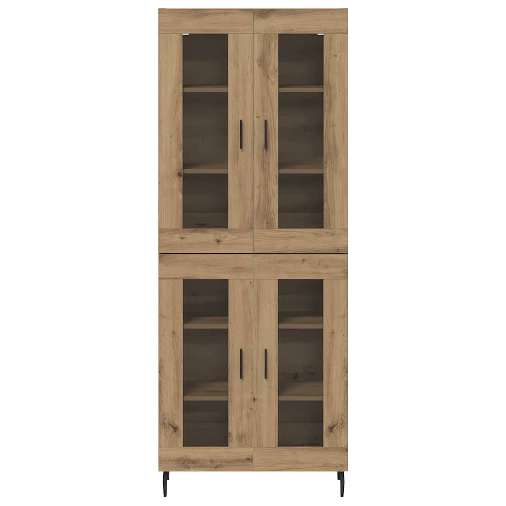 Highboard 2 pcs Umjetnički hrast Inženjerska drva i staklo