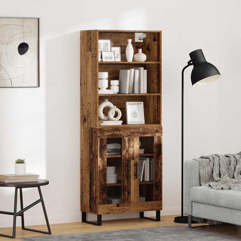 Highboard 2 pcs Staro drvo Konstruirano drvo