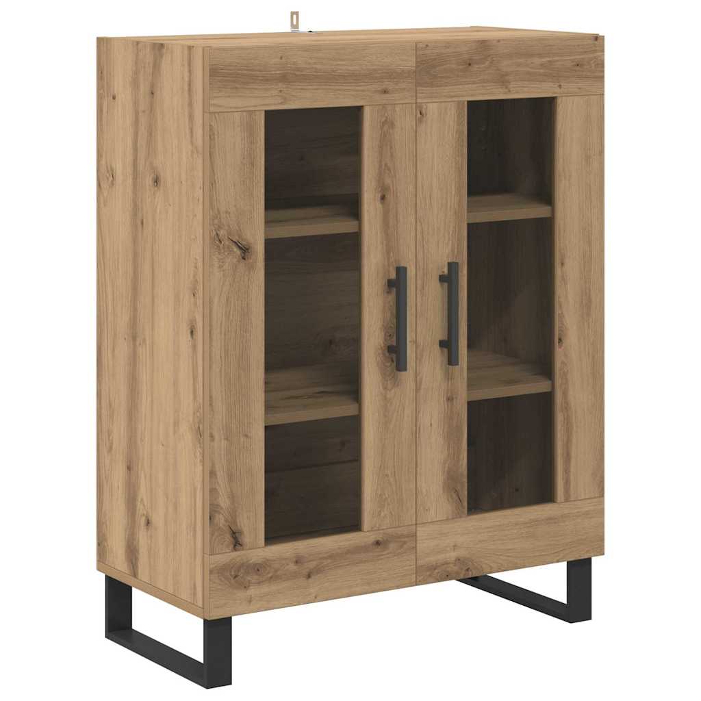 Highboard 2 pcs Umjetnički hrast Inženjerska drva i staklo