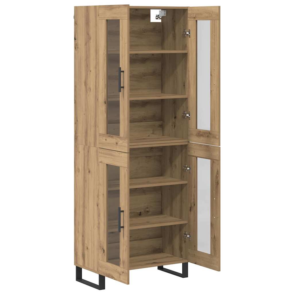Highboard 2 pcs Umjetnički hrast Inženjerska drva i staklo