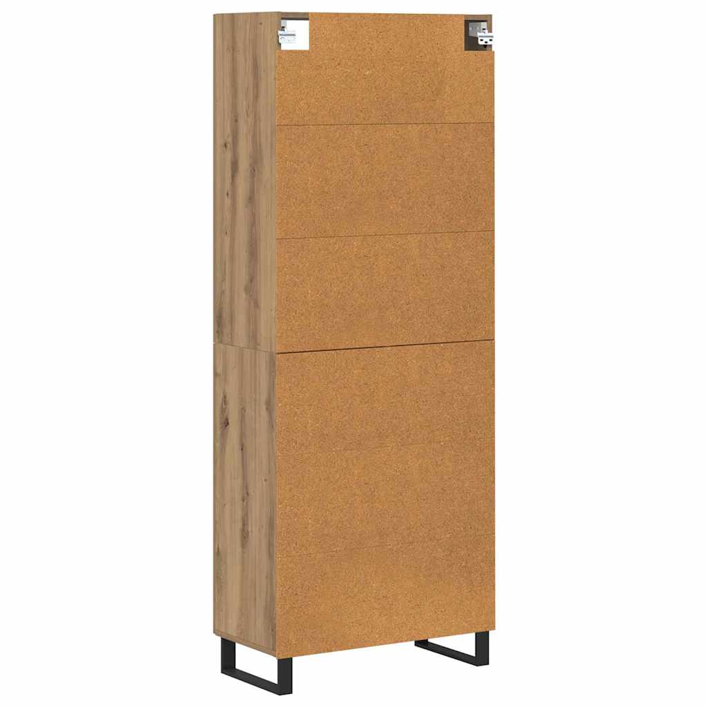 Highboard 2 pcs Umjetnički hrast Inženjerska drva i staklo