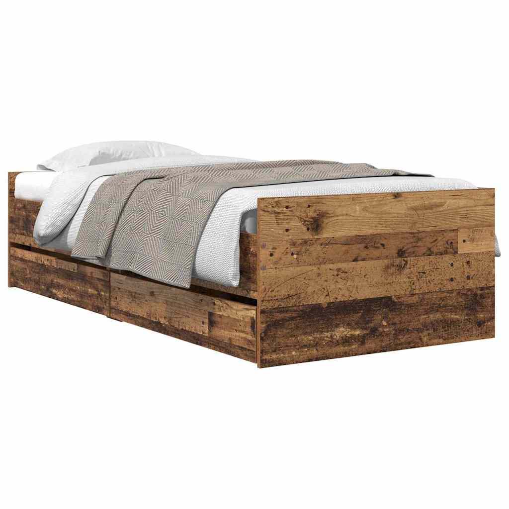 Krevetna konstrukcija s ladicama Staro drvo 100 x 200 cm