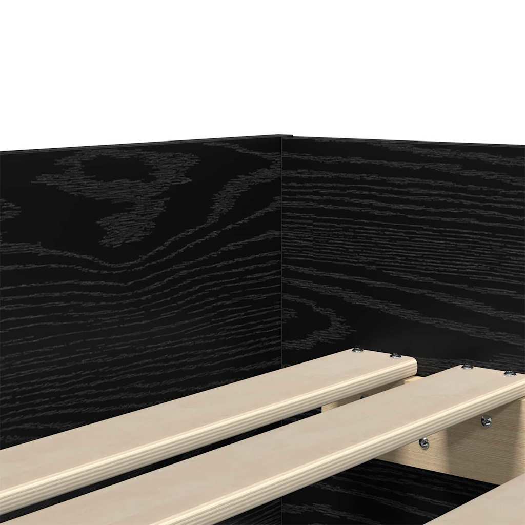 Krevetna konstrukcija s ladicama Crni hrast 100 x 200 cm