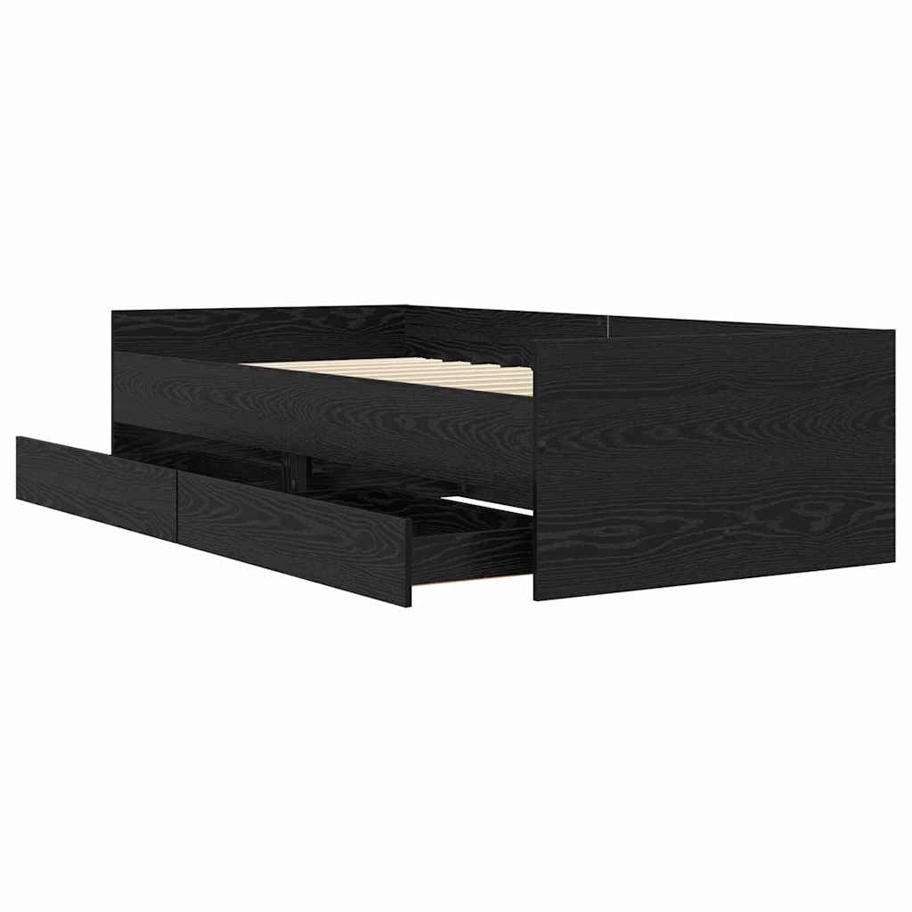 Krevetna konstrukcija s ladicama Crni hrast 100 x 200 cm