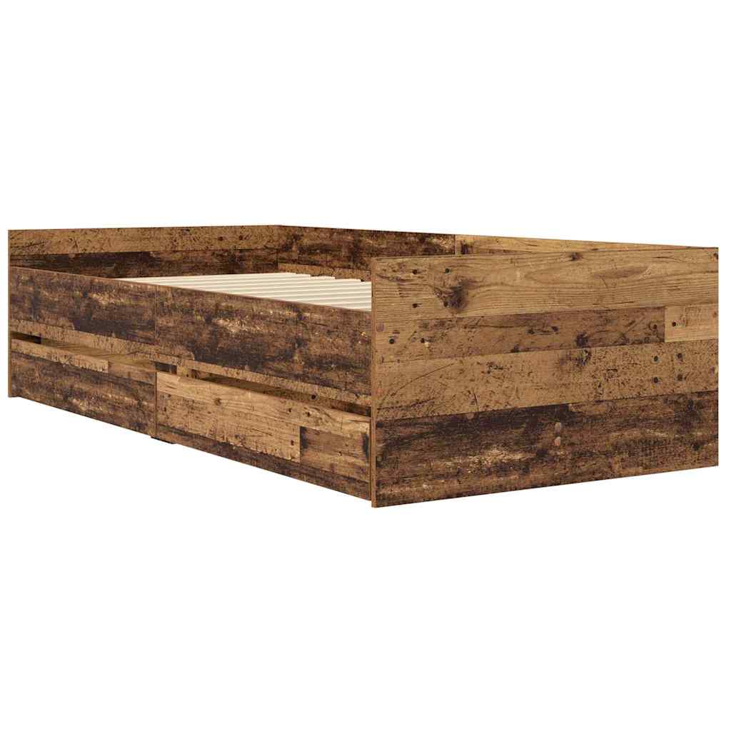 Krevetna konstrukcija Staro drvo 90 x 190 cm Čvrsto borovo drvo