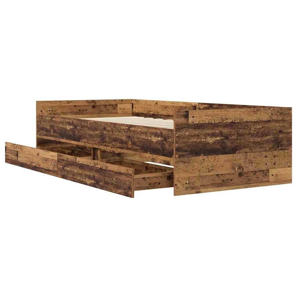 Krevetna konstrukcija Staro drvo 90 x 190 cm Čvrsto borovo drvo