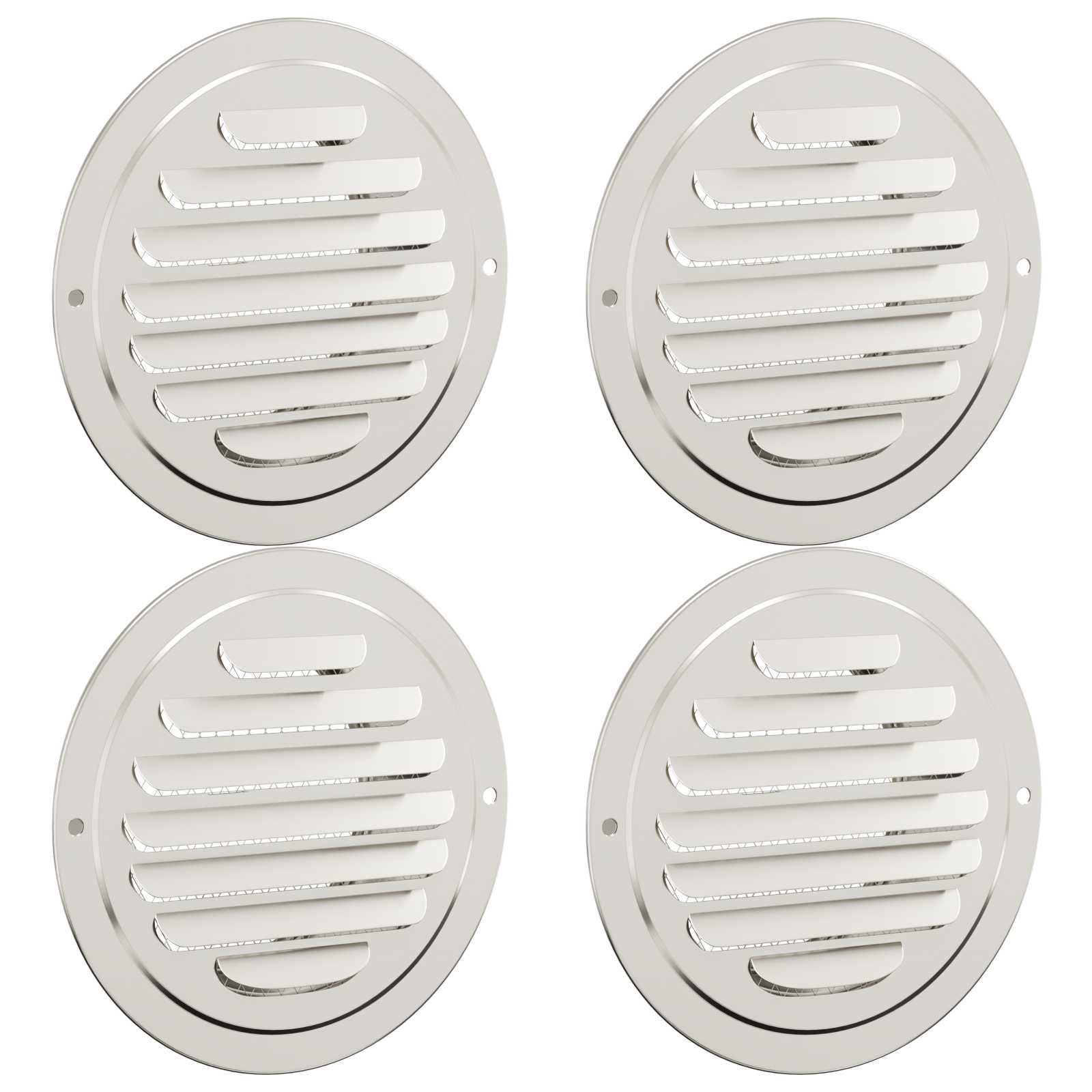 Pokrov ventilacije 4 pcs Srebrno 80 mm Nehrđajući čelik