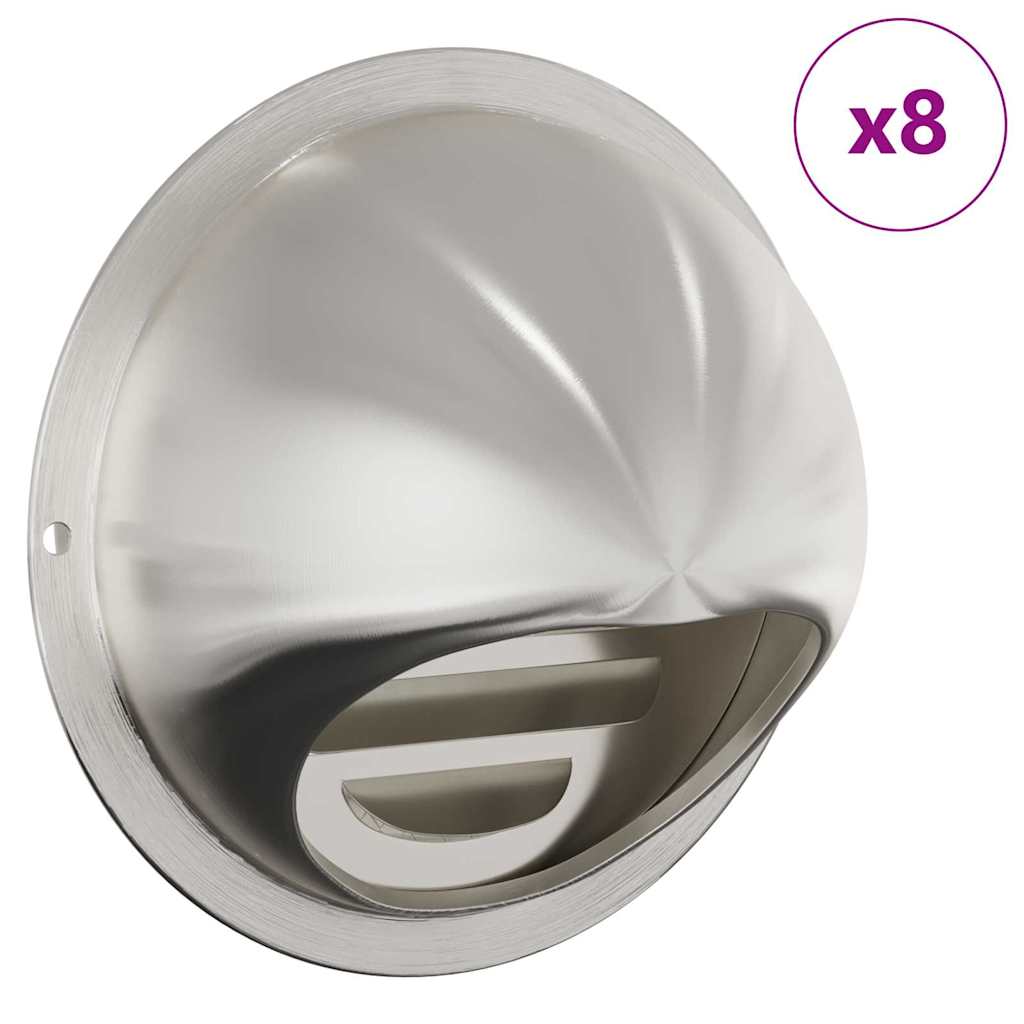 Pokrov ventilacije 8 pcs Srebrno 100 mm Nehrđajući čelik